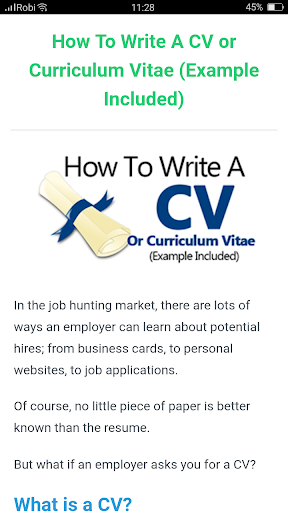 How To Write CV Screen 3