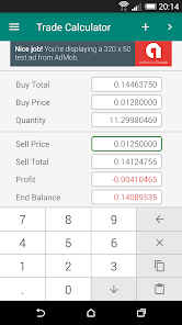 Trade sale in calculator