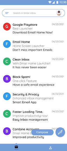 Email Home - Email Homescreen