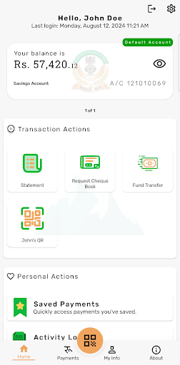 Android application Purna Kalash SmartBanking screenshort