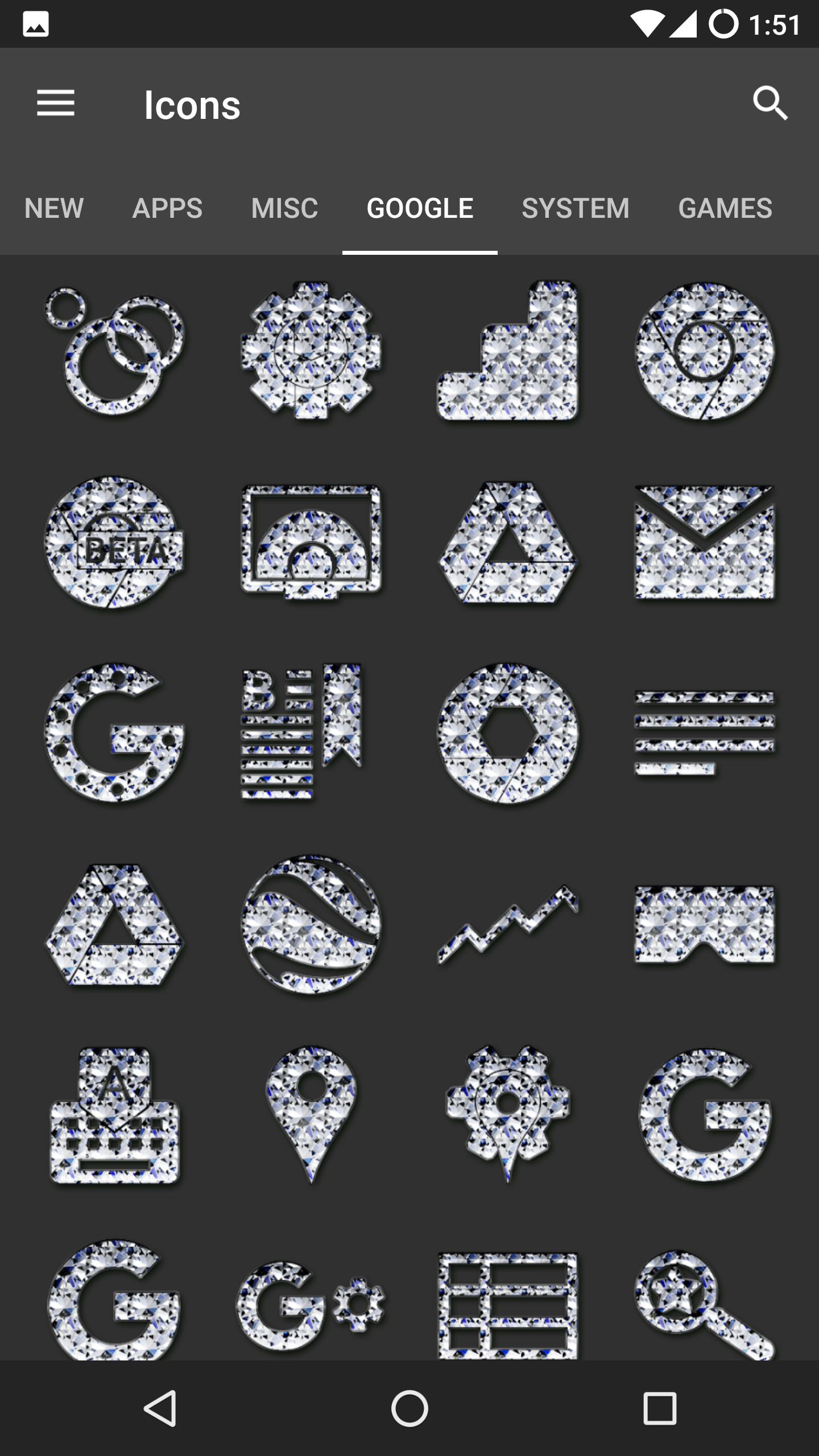 Android application DIAMOND - Icon Pack screenshort