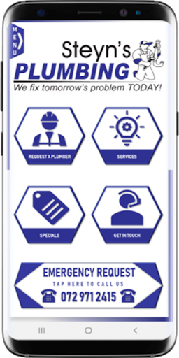 Android application Steyn's Plumbing screenshort