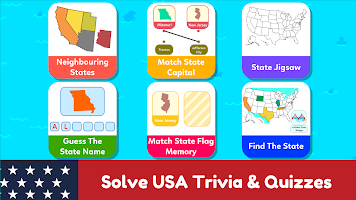 USA Map Kids Geography Games APK صورة لقطة الشاشة #10