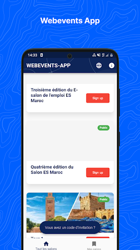 Android application Webevents App screenshort
