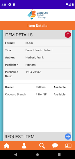Cobourg Public Library (CPL) Screen 3