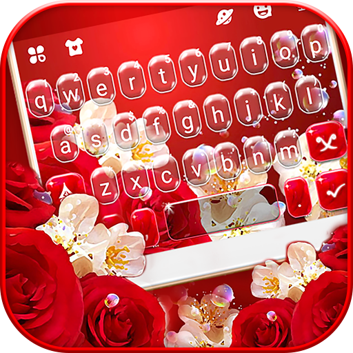 Red Rose Floral Keyboard Theme logo