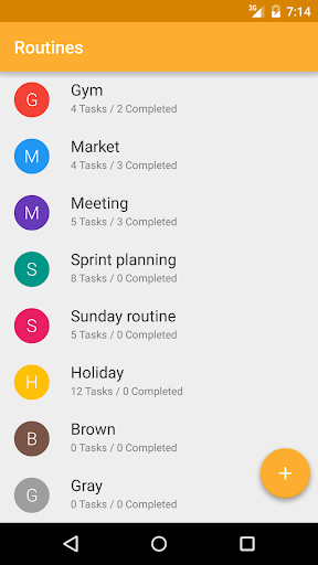 Android application Routines Plus screenshort