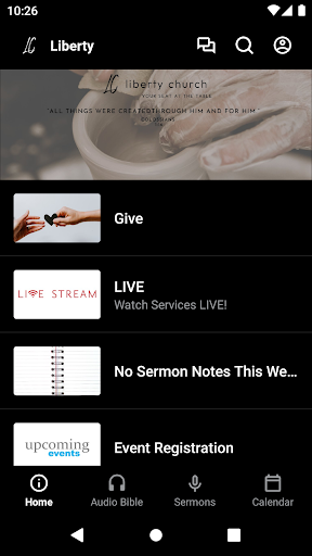 Android application Liberty Church NC screenshort