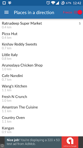 Places in a direction