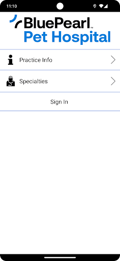 Android application BluePearl Pet Hospital screenshort