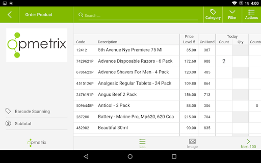 Opmetrix Screen 3