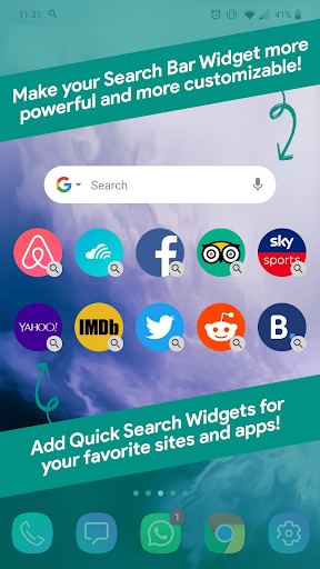 Android application Start Search Bar - custom web screenshort