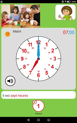 Android application Apprendre à lire l'heure screenshort