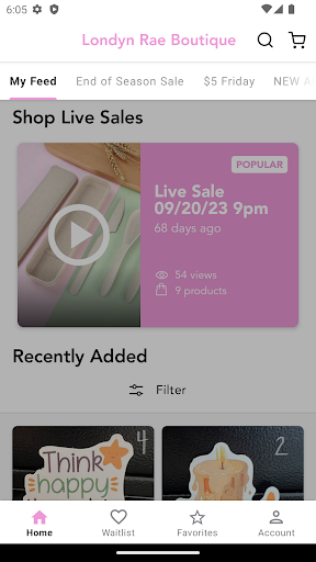 Android application Londyn Rae Boutique screenshort