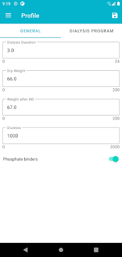 Dialysis Diet Charts Screen 3