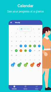 Moody Journal - Mood Diary, Mood Journal, Calendar