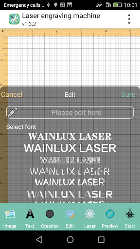 Laser engraving machine Screen 2