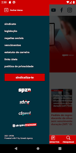 SPZN-Sindicato dos Professores Screen 2