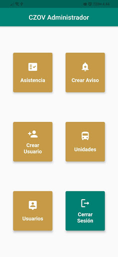 Android application CZOV: Admin screenshort