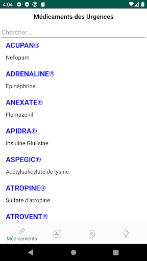 Android application Medic'Urg screenshort