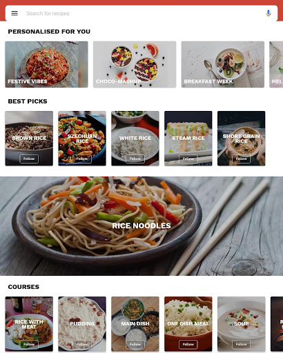 Screenshot of Rice Recipes App