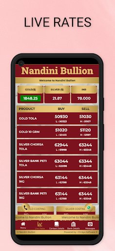 Android application Nandini Bullion screenshort