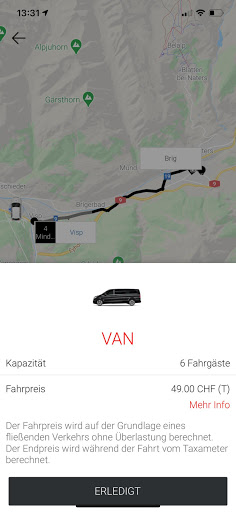 App Taxi BVZ Screenshot