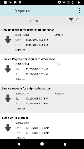 Android application SAP CRM Service Manager screenshort