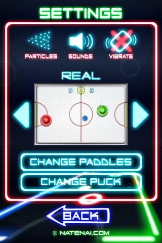 Android application Glow Hockey 2 screenshort