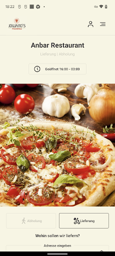 Android application Jowano's Pizzeria screenshort