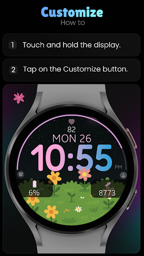 Garden Steps floral watch face screenshot 8