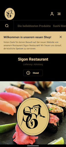 Android application Sigon Restaurant screenshort