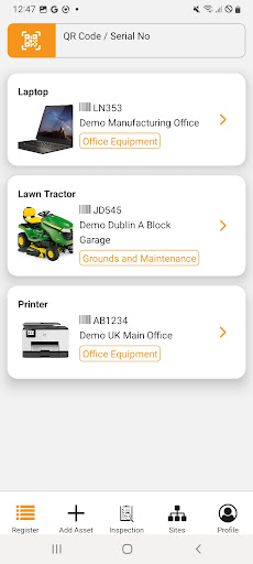 iProtectU Asset Manager Screen 2