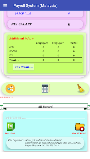 Payroll System (Malaysia) Screen 2