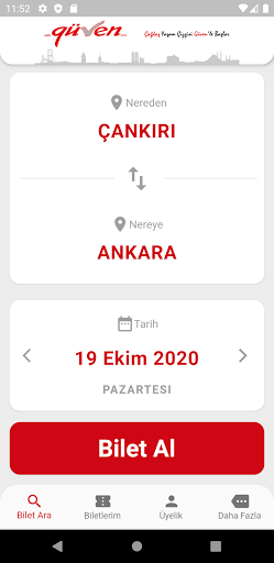 Android application Güven Turizm screenshort