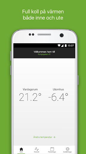 Android application Klok Värme screenshort