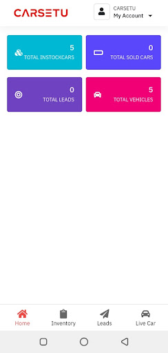 Android application CARSETU Dealer screenshort