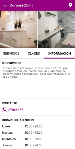 Android application CorporeClinic screenshort