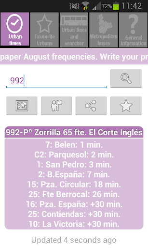 Android application Bus Pucela Valladolid Autobús screenshort
