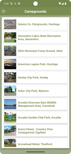 Nebraska Campgrounds Screen 3