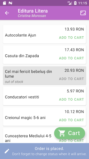 Android application Group Orders screenshort