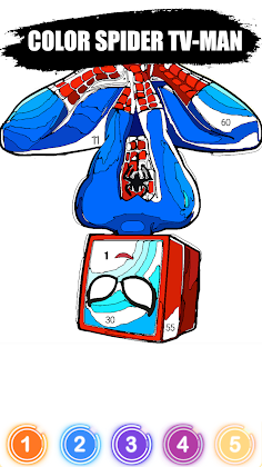 Tvman Tv Woman Color By Number - Screenshot 1