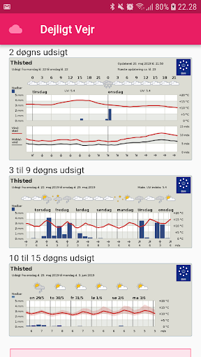 Android application Dejligt Vejr screenshort
