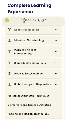 Android application Biotechnology Quick Notes screenshort