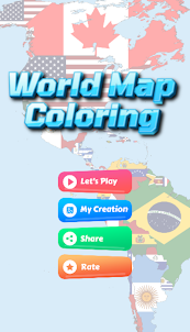 mapa colorir dos países mundo