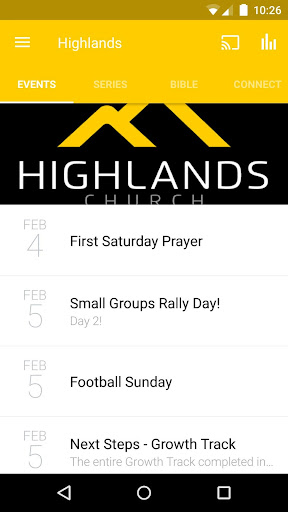 Android application Highlands Church screenshort