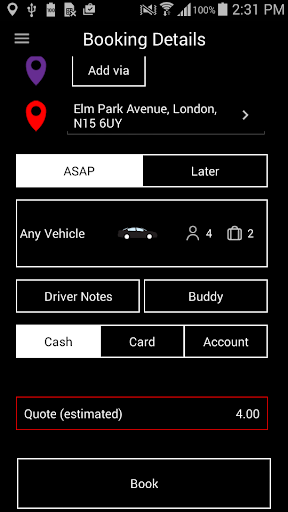 Emess Cars Londons Minicab Screen 3