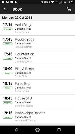 Android application GYMBOX screenshort