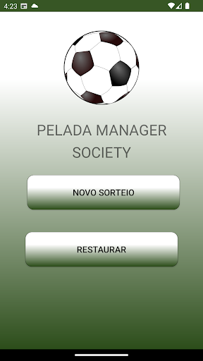 Android application Pelada Society Manager screenshort