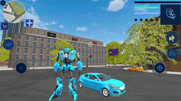 Blue Robot Car Transforme Futuristic Supercar Hero
